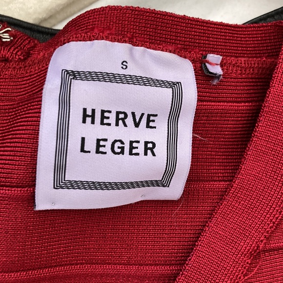 Herve Leger red bandage bodycon dress S - Picture 3 of 6